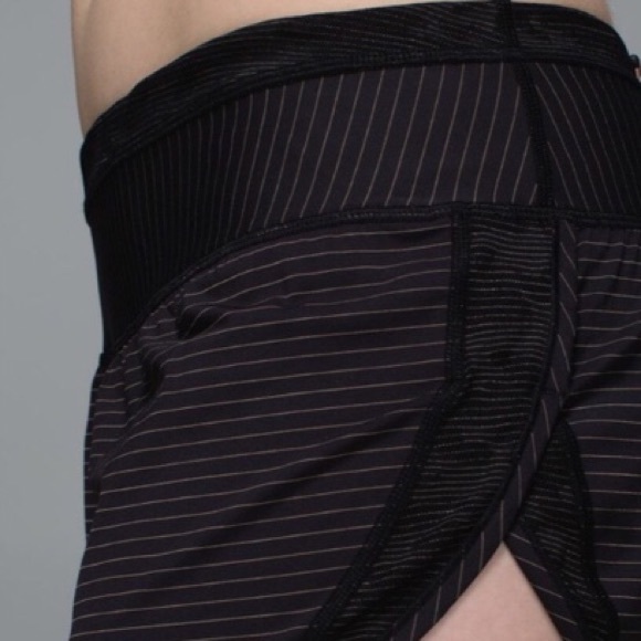 lululemon athletica Pants - Lululemon | Run For Days Short Gold Stripe Black